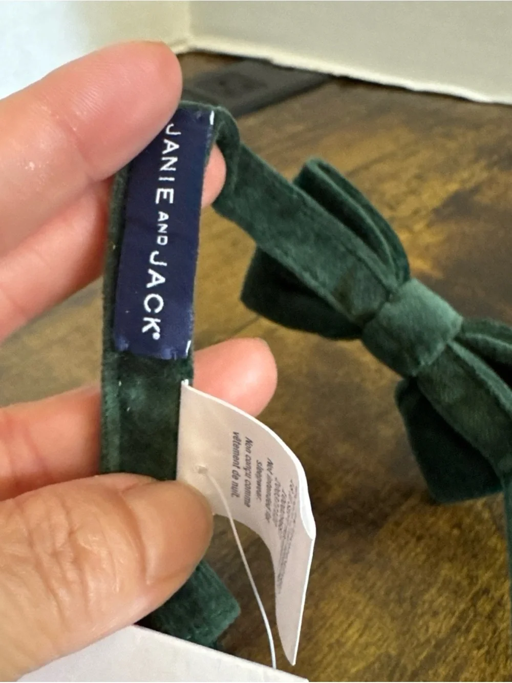 NWT Janie and Jack SPECIAL OCCASION Green Velour Bow Tie Size 0 to 24